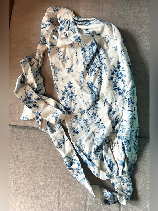 Free People X Curried Myrrh Aberdeen Soft Headband in White & Blue main image 5